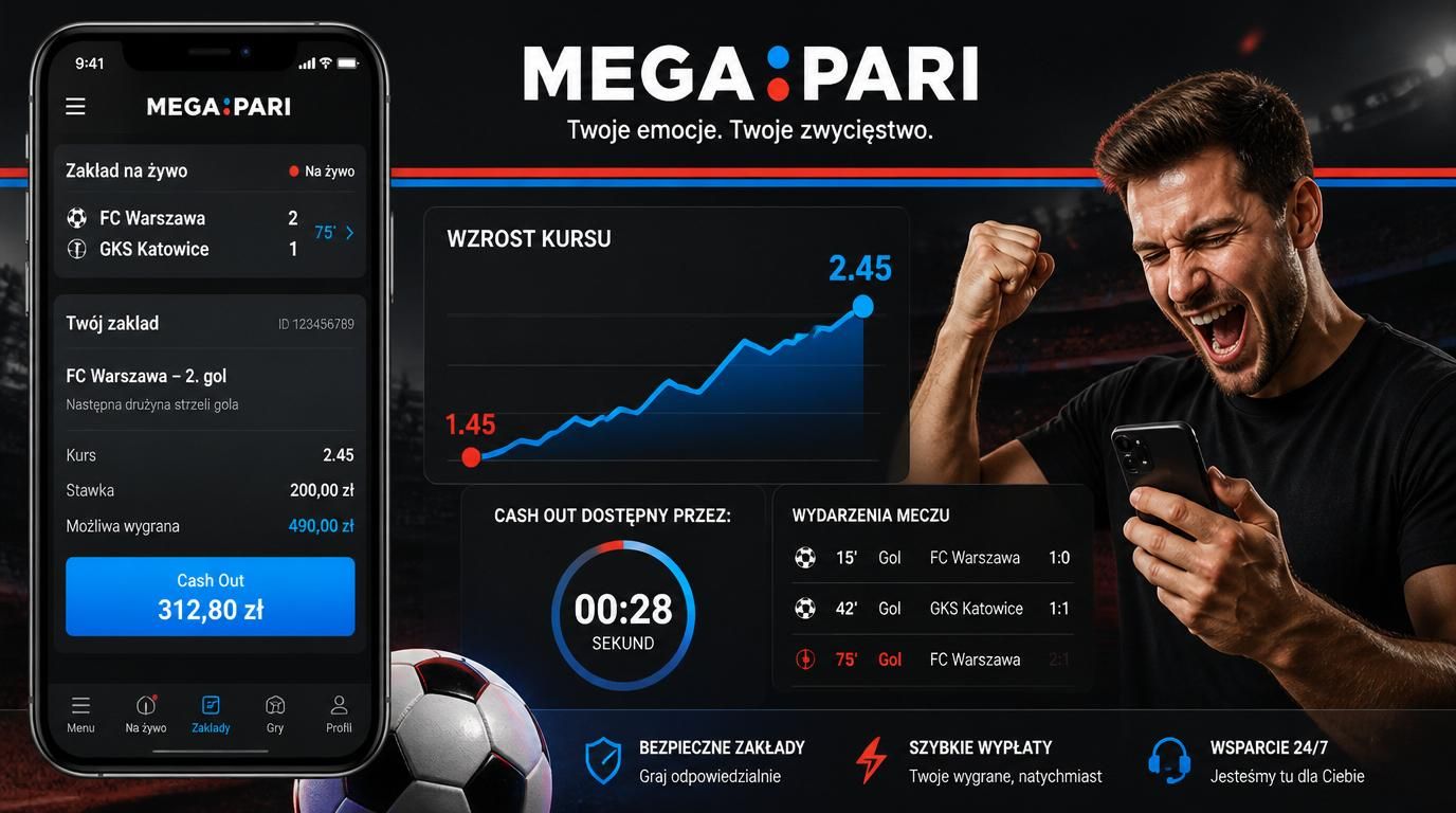 Interfejs z przyciskiem „Cash Out”, wykres kursu i piłka nożna